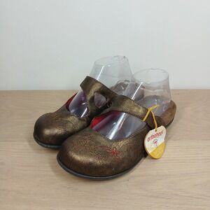 Orthaheel Janet Mary Jane Flats Womens 7 Wide Bronze Leather Comfort Boho